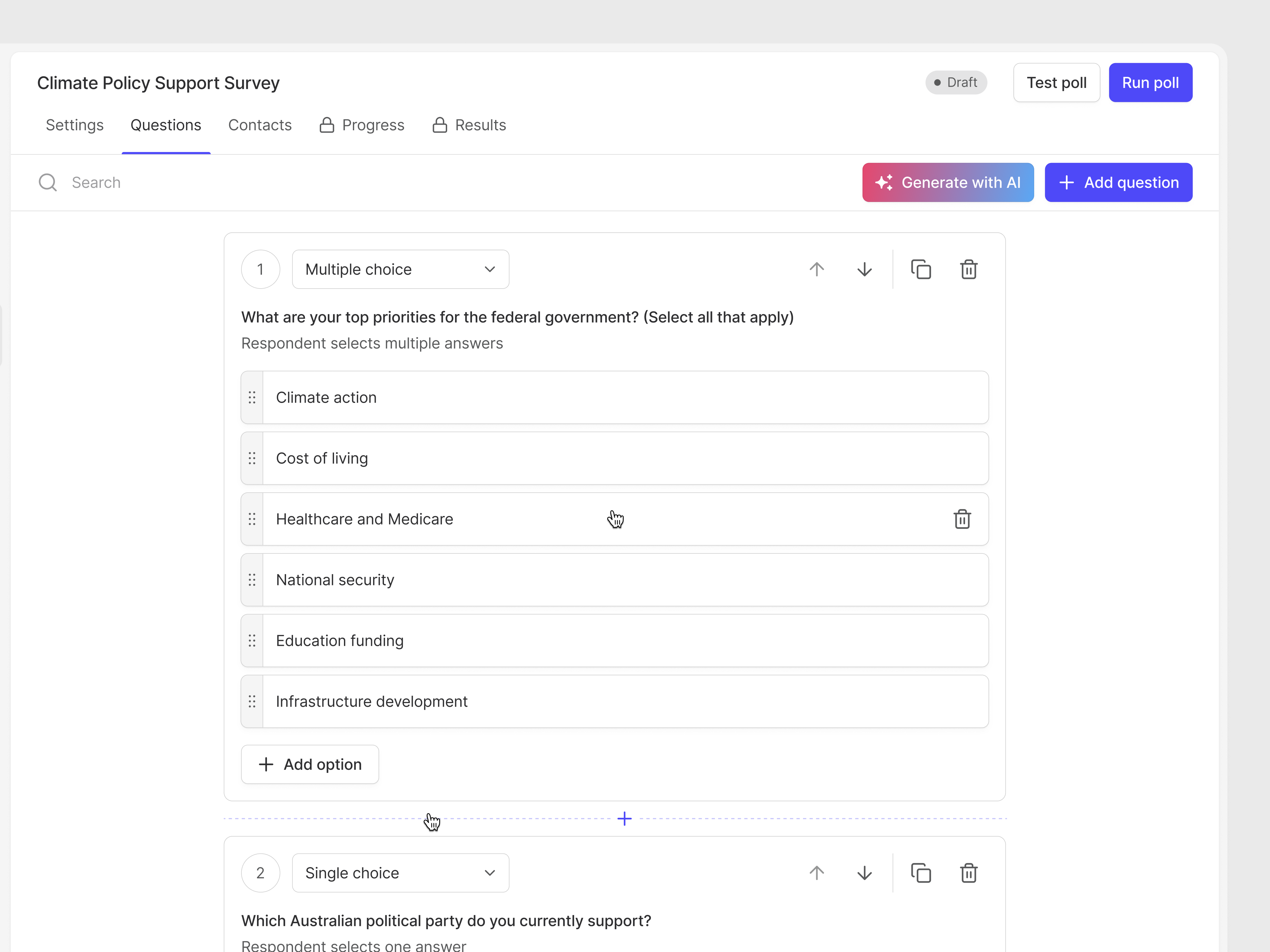 Question builder