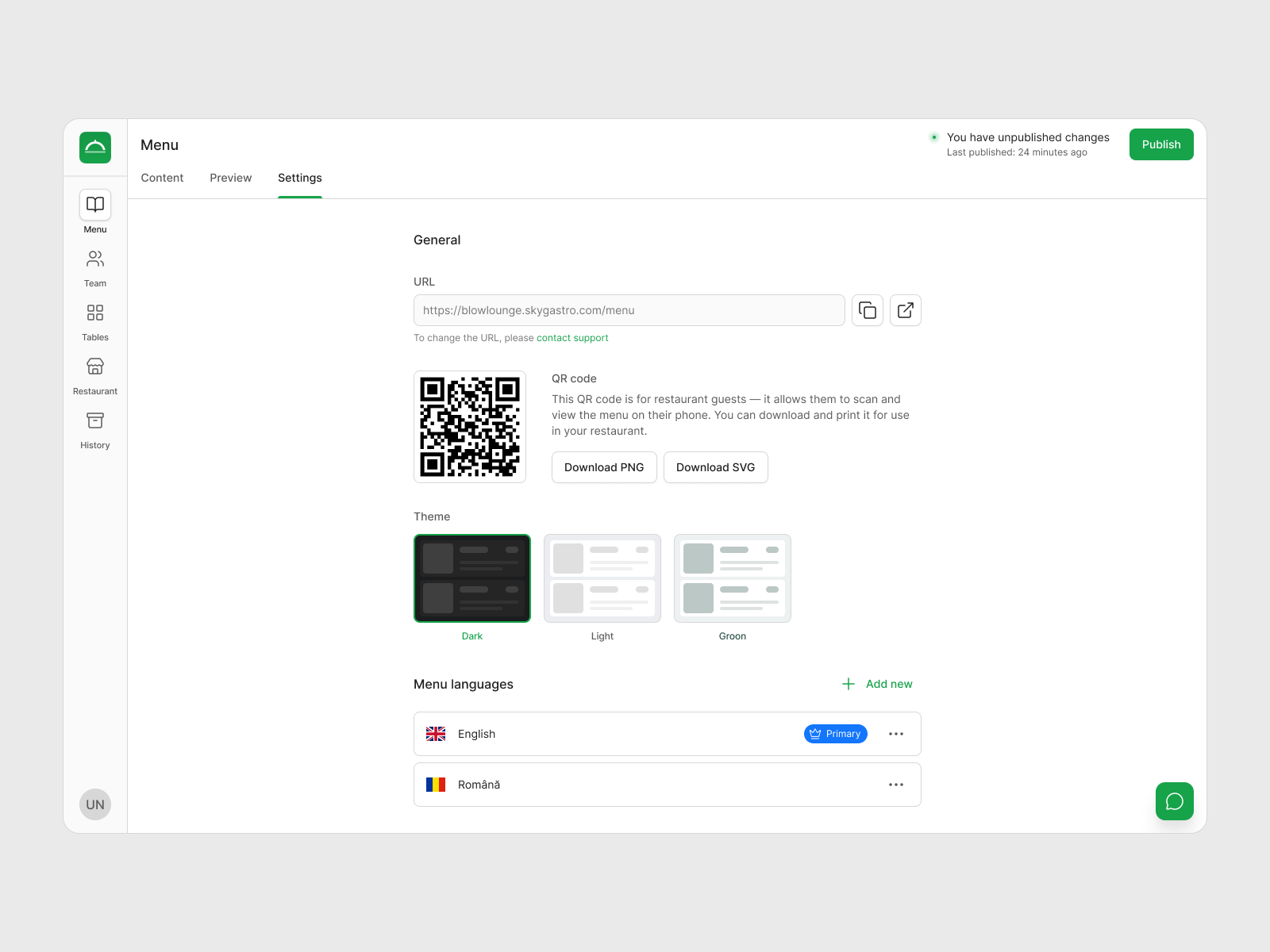 Management platform screens